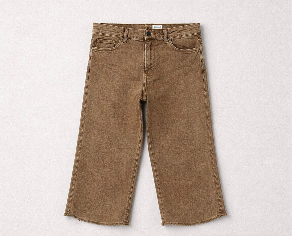 Calças sarja wide leg menina