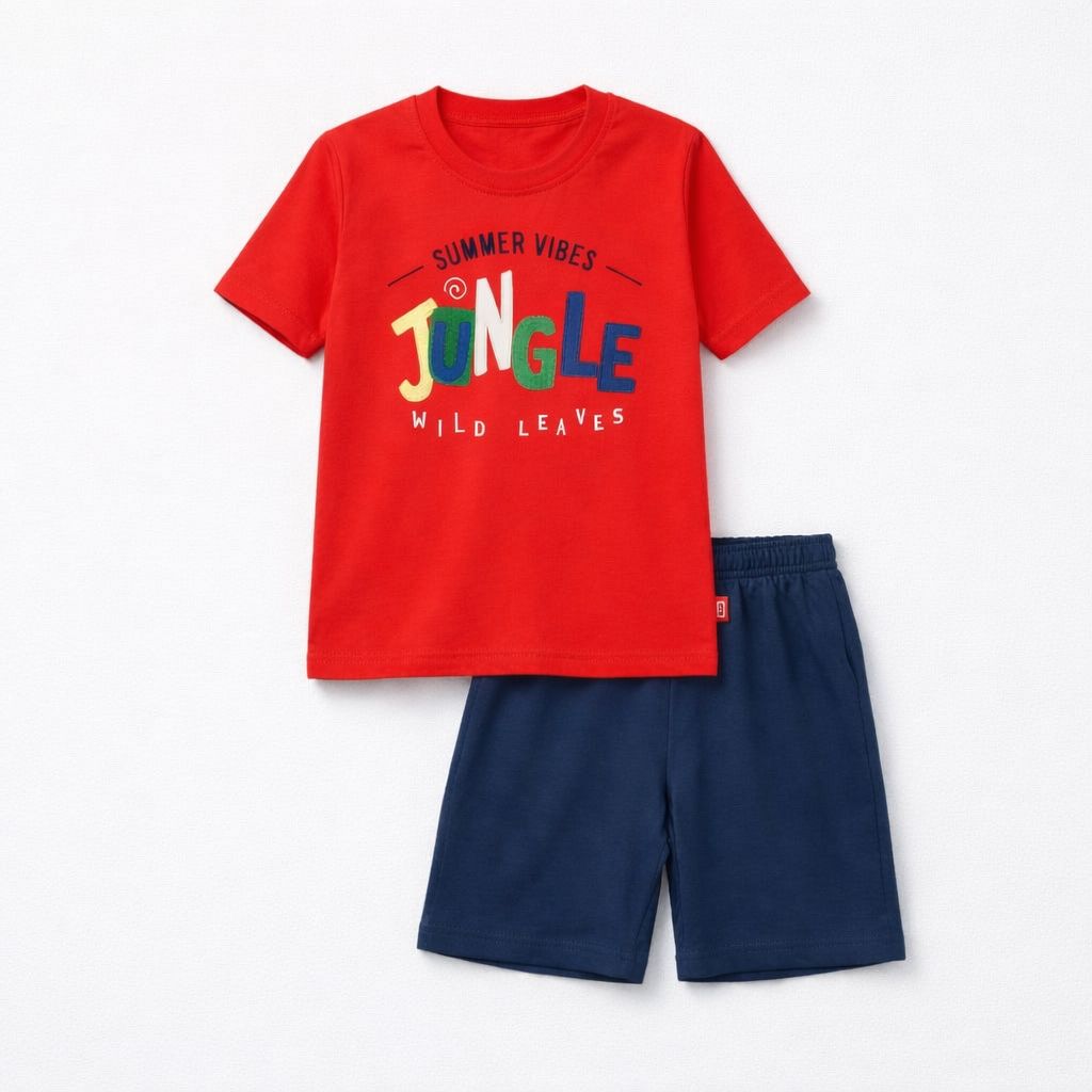 Conjunto t-shirt e calção menino