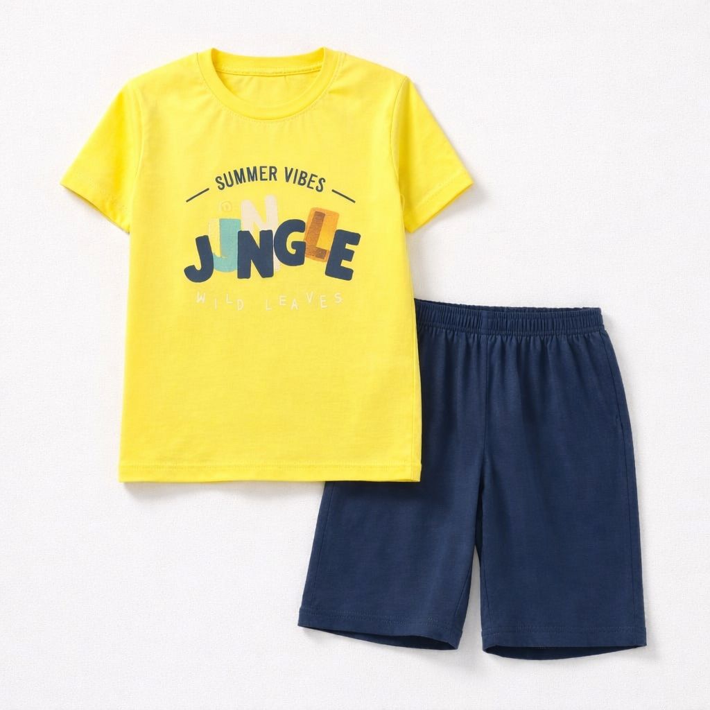 Conjunto t-shirt e calção menino