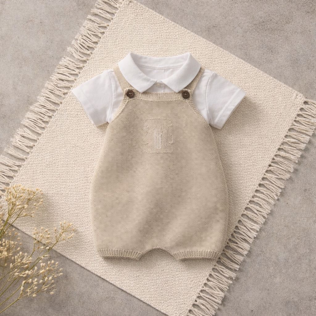 Conjunto tricot bebé menino